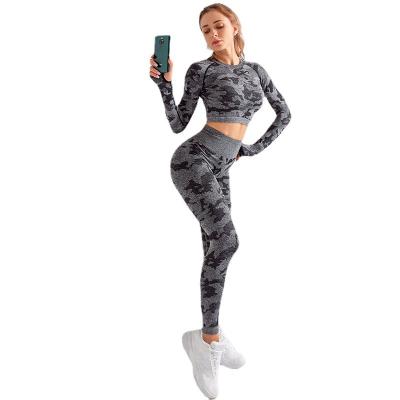 China Yoga Suit Breathable Seamless High Print Women's Yoga Suit Private Fashion Customization for sale