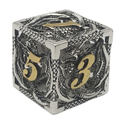 China DND Games DND Dungeons and Dragons Cutting Polyhedron Dragon Pattern Hollow Metal Game Custom Dies Set RPG for sale