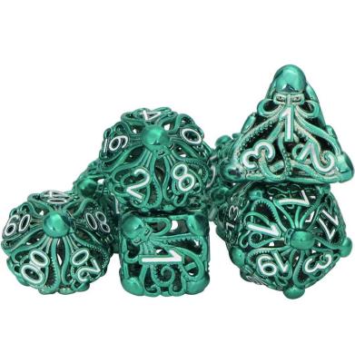 China DND Games DND Die Sets 5 7PCS Dungeons And Dragons Die Cuts With Free Pouch D D Poles Playing Games Bag Green Blue Acrylic for sale