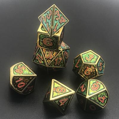 China KTV.Bar.Family Entertainment Customized High Quality Engraved Multi Sided Metal Board Game Color Dice Set for sale