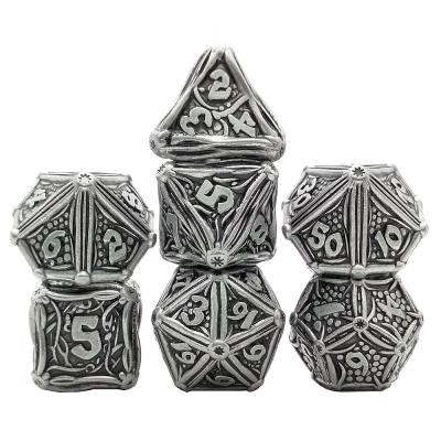 China Gambling Game Die Cut Starry Sky Green Polyhedral Metal Dies Set Custom for sale