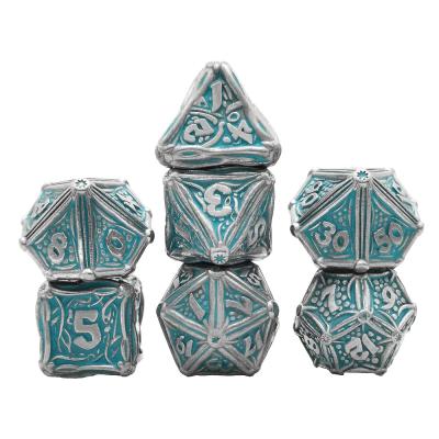 China DND Multi Sided Games Custom Metal Dice Set RPG D20 D6 for sale