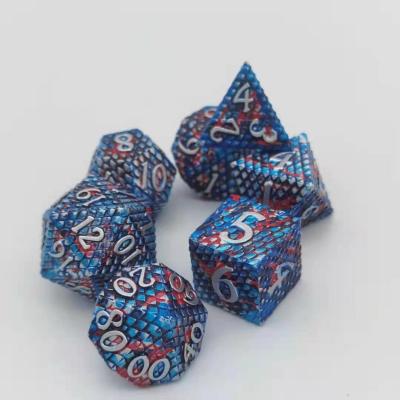 China Model Zinc Alloy Metallic Mixed Color Dragon Polygonal Dice For DND Game for sale