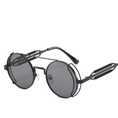 China Spring Round Vintage Men's Metal Steampunk Mirror Sun Glasses Vintage Sun Glasses For Men Women Personality Eyewear Retro for sale