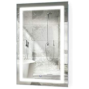 China Wall Mounted Bathroom Lighted Rectangular Illuminated Crystal Vanity Mirror for sale