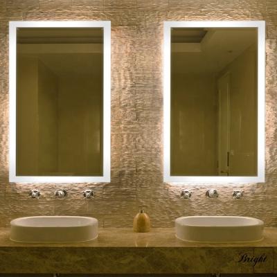 China Hotel Bathroom Wall Mount Vanity LED Backlit Mirror Illuminated Rectangle for sale