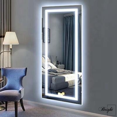 China Multifunctional Fogless Hotel Smart Bathroom Classic Tall Illuminated Illuminated Mirror for sale