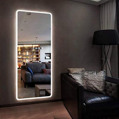 China Wholesale New Hotel Full Bath Illuminated Smart Mirror With Lights Around Edge for sale