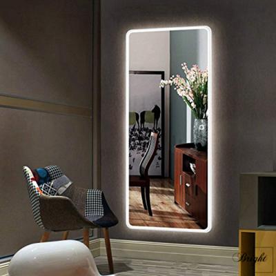 China Large Bright Tall Floor Standing Full Body Mirror LED Lights for sale