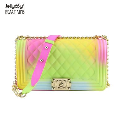 China Lady's color 1.2) JBA008 (new frosted large matte chain one-shoulder diamond bag diagonal jelly handbag for sale