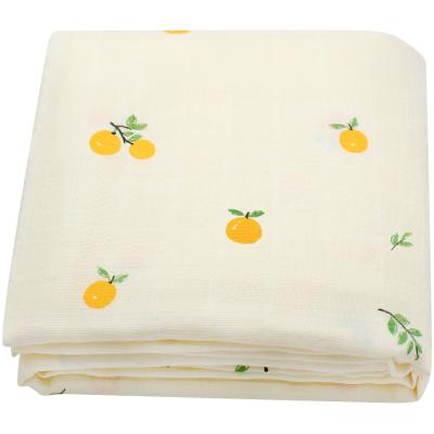 China 2020 PORTABLE Hot Sale Lemon Amazon Amazon Cotton 100% Organic Muslin Wrap Soft Blanket Baby Wrap Set for sale