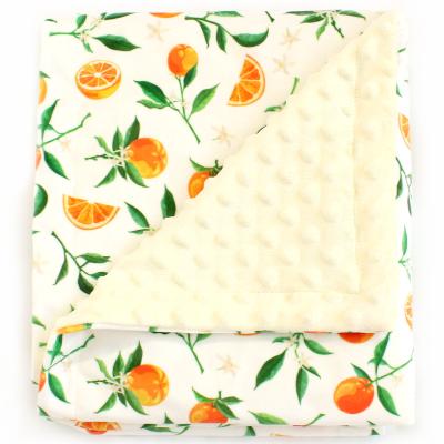 China China Wholesale Cheap And High Quality Soft Touch 100%Polyester Fleece Flannel Anti-pilling Printed Minky Baby Orange Dot Blanket for sale