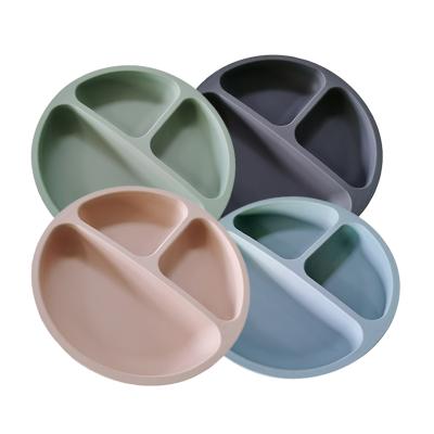 China CLASSIC Non Slip BPA Free Silicone Food Grade Silicone Food Bowl Spoon Free Baby Feeding Dinner Dish With Suction Cup for sale