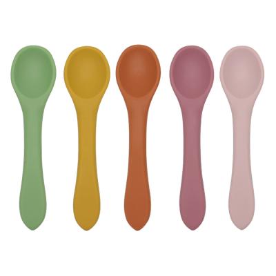 China 2021 Baby Food Soft Silicone Feeding Spoon Bpa Free Bpa Free Free for sale