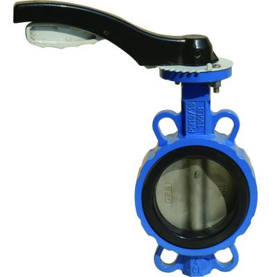 China Water treatment resilient epdm seated wafer type soft grip gasket EPDM/ptfe/rubber jacketed seat butterfly valve for sale