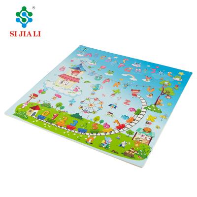 China Sijiali Thermal Plant Transfer Happy Kids Garden Non-Toxic Eva Foam Floor Mat, Interlocking Puzzle Floor Mat for sale