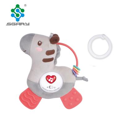 China 2021 Newest Baby Horse Silicone Teether Animals 18*8*25cm Rattle Light And Musical Toys Kids Mini Stuffed Animals 18*8*25cm for sale