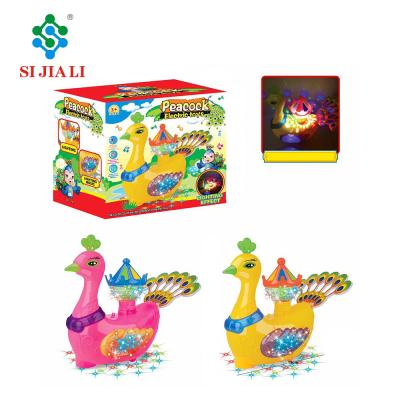 China Peacock Colorful Light Battery Operated Toys Universal Flashing Light Animal Toys 19*13*18cm for sale