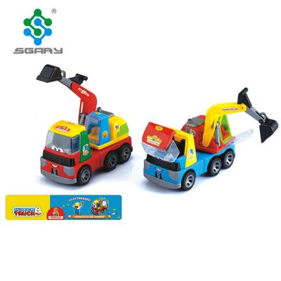 China Friction Toy Hot Sale Kids Plastic Friction Power Cartoon Toys Engineering Excavator for sale