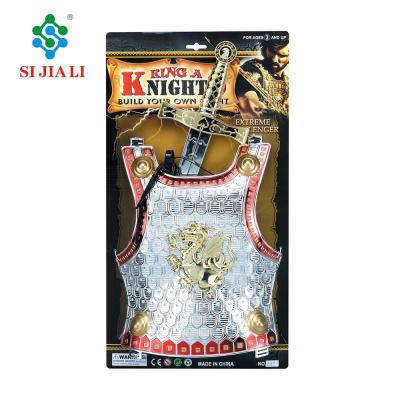 China New Design Plastic Kids Weapon Costume Toys Great King Knight Armor And Sword Set Toys for sale