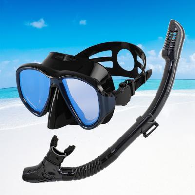 China Custom Scuba Mask Snorkel Set Professional Scuba Diving Equipment Set Snorkel Mask HD Lens Silicone Diving Mask For Adult PAF-X1/AS3002 for sale