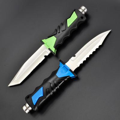 China Dive Stainless Steel Professional Scuba Hunting Knife Full Bone Knife Blade Handle Hunting Knife Fixed Dive Equipment Custom for sale