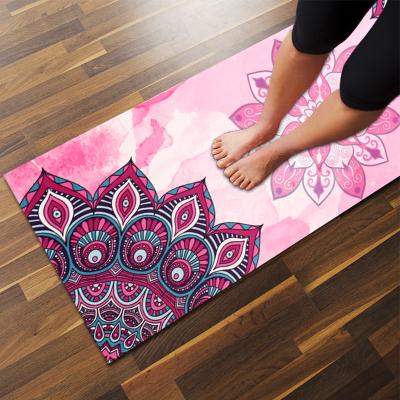 China Durable Washable Waterproof Anti-Slip Custom Design Slim Print Eco-Friendly Yoga Mat Pilates Natural Rubber Suede Non-slip Fitness Mat for sale