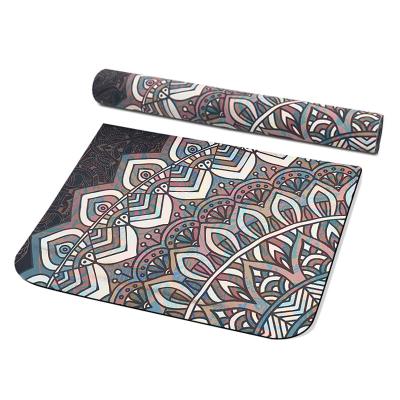 China Wholesale Eco-Friendly Suede+Rubber Non-slip Fitness Mat Pilates Suede Natural Rubber Thin Printed Yoga Mat Best for sale