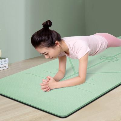 China Tape Custom Design Double Layer Exercise Fitness Mat Thick Eco-friendly Non-slip Tape Pilates Yoga Mats for sale