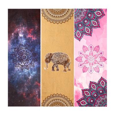 China Non Slip Wholesale Custom Design Non Slip Thick Wide Eco Printing Fitness Mat Gym Microfiber Yoga Mat Hot Towel for sale