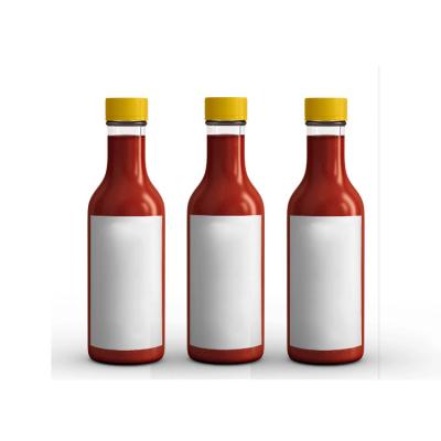 China 150ml 5oz Luxury Clear Ketchup BbqHot Chili Sauce Empty Daze Bottle With Leak Proof Screw Lid for sale