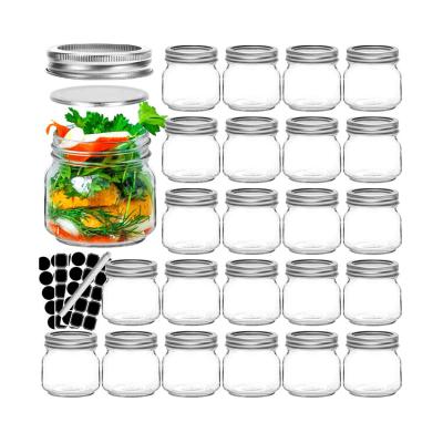 China Wholesale Microwavable 8OZ Block Mouth Mason Jars For Storage With Metal Lid Honey Wedding Favors Regular Wide for sale