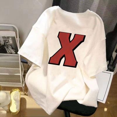 China 100% Polyester Anti-pilling European And American Style Printed T-shirt Women's Short Sleeve Fashion Single Top for sale