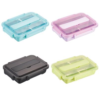 China 304 Stainless Steel Lunch Box Kids Bento Box Square Food Storage Container Viable Colorful Airtight Storage Boxes for sale