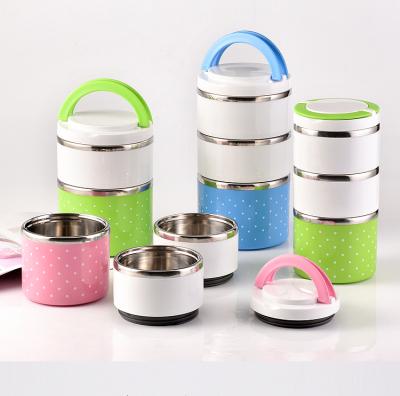 China Popular Stocked Disposable Stainless Steel Food Container Bento Box 1 2 3 Layers Airtight Food Storage Containers for sale