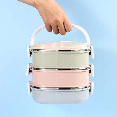 China Factory direct sale stainless steel tiffin carrier food bowl rectangle thermos stored food carrier with handle for sale