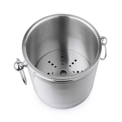 China Factory direct sale stainless steel bucket 20l mirror polish viable ice buckets for beer wine champagne with lid and stand for sale