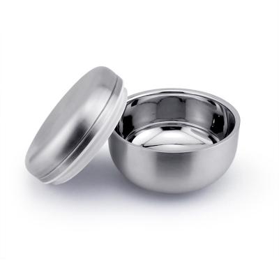 China Vacuum Insulated Soup Bowl Serving Stainless Steel Bowl High Quality Sustainable Korean Traditional Rice Bowl With Lid for sale