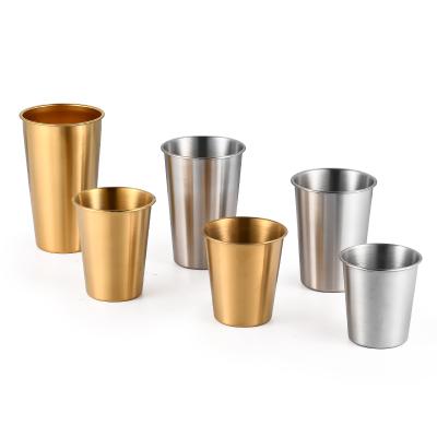 China SUS304 Double Wall SUS304 Single Wall Steel Fresh Fruit Packing Stainless Steel Ice Tea Reusable Coffee Cup Viable Single Bowl Reusable Coffee With Handle for sale