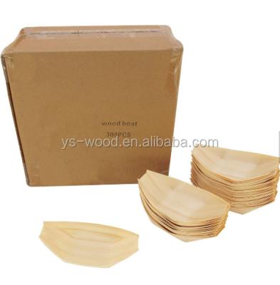 China Sustainable Box Packaging Disposable Wooden Sushi Boat for sale