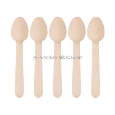 China High Quality Smooth Outdoor Disposable Disposable Ice Cream Spoon Baby Spoon Wooden Forks for sale