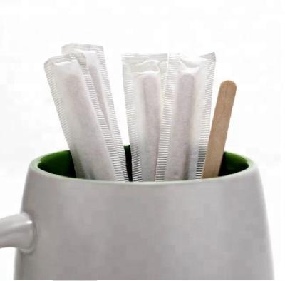 China Viable Wholesale Disposable Birch Wood Coffee Stirrer Stick for sale