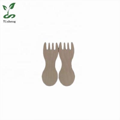 China Hot Selling Mini Disposable Party Wooden Fruit Forks Made of Birch Wood for sale