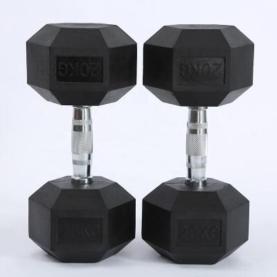 China Wholesale Rubber Covered Dumbbell Weightlifting Equipment Cast Iron Dumbbell Set for sale