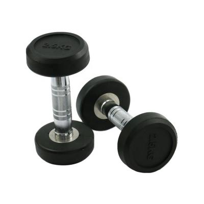 China Cheap Price Rubber Coated Dumbbell Rubber Coated Dumbbell With Chrome Handle for sale