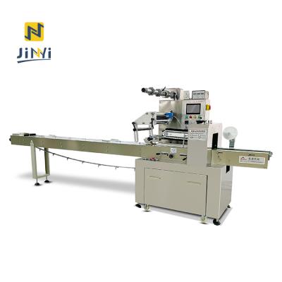 China Automatic Bottom Feeding Type Packing Machine Knife Fork Spoon Food Film Pillow Toothbrush Wrapping Wet Packing Machine for sale