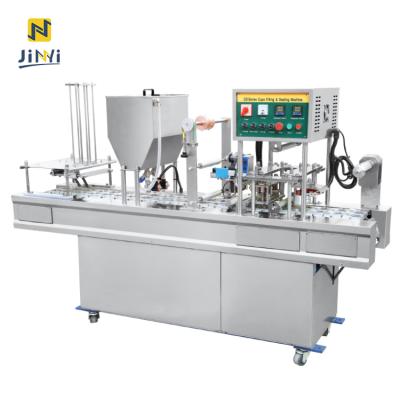 China JINYI JY-GD series of food 2 cup silver mechanical filling and sealing machine for sale