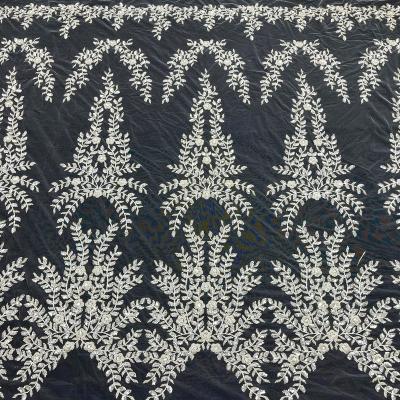 China Viable Beaded African Fabric Bridal Tulle Luxury Lace for sale