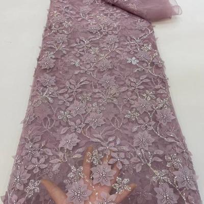 China High quality viable beaded lace fabrics for bridal for sale