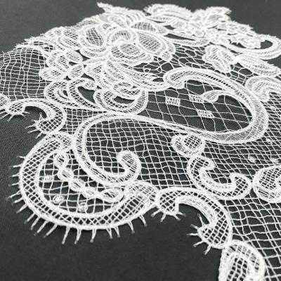 China Sustainable Hot Selling White Lace Fabric Border Sequin Trim for sale